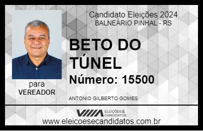 Candidato BETO DO TÚNEL 2024 - BALNEÁRIO PINHAL - Eleições