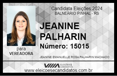 Candidato JEANINE PALHARIN 2024 - BALNEÁRIO PINHAL - Eleições