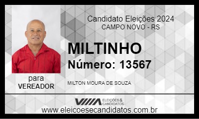 Candidato MILTINHO 2024 - CAMPO NOVO - Eleições