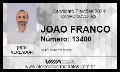 Candidato JOAO FRANCO 2024 - CAMPO NOVO - Eleições