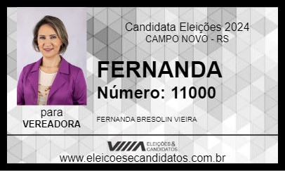 Candidato FERNANDA 2024 - CAMPO NOVO - Eleições