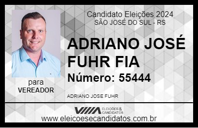 Candidato ADRIANO JOSÉ FUHR FIA 2024 - SÃO JOSÉ DO SUL - Eleições