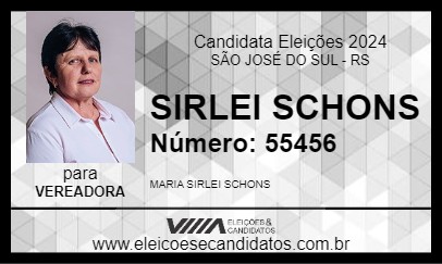 Candidato SIRLEI SCHONS 2024 - SÃO JOSÉ DO SUL - Eleições