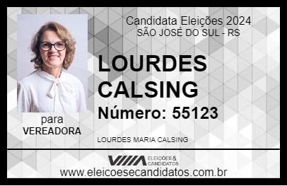 Candidato LOURDES CALSING 2024 - SÃO JOSÉ DO SUL - Eleições