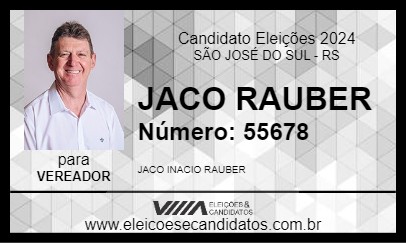 Candidato JACO RAUBER 2024 - SÃO JOSÉ DO SUL - Eleições