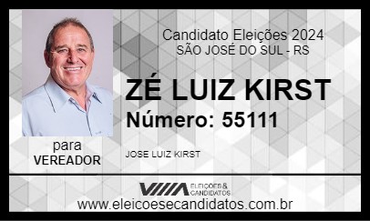 Candidato ZÉ LUIZ KIRST 2024 - SÃO JOSÉ DO SUL - Eleições