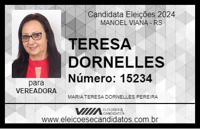 Candidato TERESA DORNELLES 2024 - MANOEL VIANA - Eleições