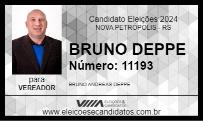 Candidato BRUNO DEPPE 2024 - NOVA PETRÓPOLIS - Eleições