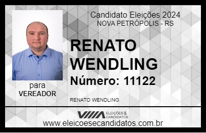 Candidato RENATO WENDLING 2024 - NOVA PETRÓPOLIS - Eleições