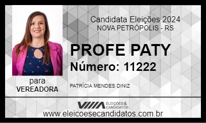 Candidato PROFE PATY 2024 - NOVA PETRÓPOLIS - Eleições