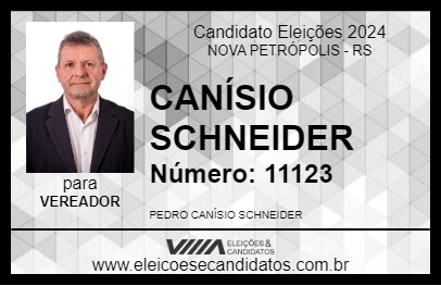 Candidato CANÍSIO SCHNEIDER 2024 - NOVA PETRÓPOLIS - Eleições