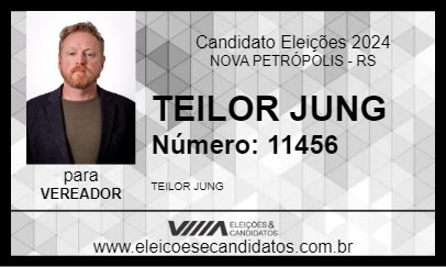 Candidato TEILOR JUNG 2024 - NOVA PETRÓPOLIS - Eleições