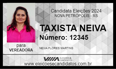 Candidato TAXISTA NEIVA 2024 - NOVA PETRÓPOLIS - Eleições