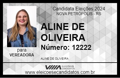 Candidato ALINE DE OLIVEIRA 2024 - NOVA PETRÓPOLIS - Eleições