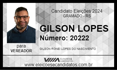 Candidato GILSON LOPES 2024 - GRAMADO - Eleições