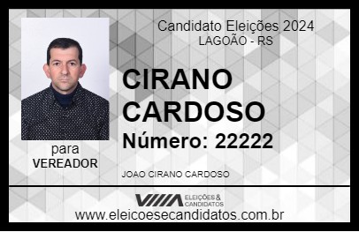 Candidato CIRANO CARDOSO 2024 - LAGOÃO - Eleições