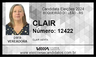 Candidato CLAIR 2024 - BOQUEIRÃO DO LEÃO - Eleições