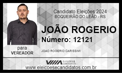 Candidato JOÃO ROGERIO 2024 - BOQUEIRÃO DO LEÃO - Eleições