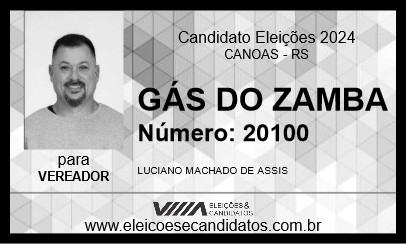 Candidato GÁS DO ZAMBA 2024 - CANOAS - Eleições