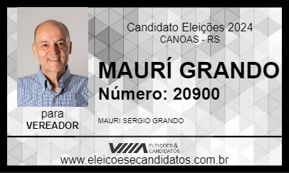 Candidato MAURÍ GRANDO 2024 - CANOAS - Eleições