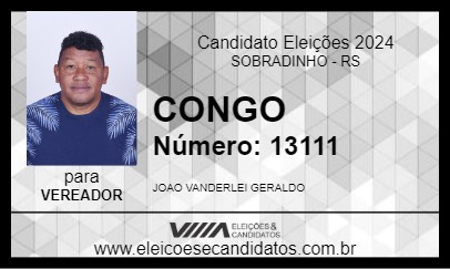 Candidato CONGO 2024 - SOBRADINHO - Eleições