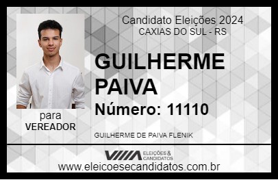 Candidato GUILHERME PAIVA 2024 - CAXIAS DO SUL - Eleições