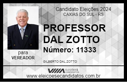 Candidato PROFESSOR DAL ZOTTO 2024 - CAXIAS DO SUL - Eleições