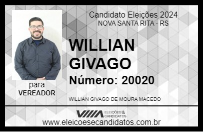 Candidato WILLIAN GIVAGO 2024 - NOVA SANTA RITA - Eleições