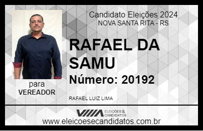 Candidato RAFAEL LIMA 2024 - NOVA SANTA RITA - Eleições