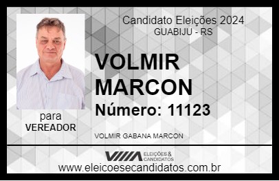 Candidato VOLMIR MARCON 2024 - GUABIJU - Eleições