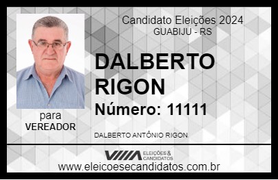 Candidato DALBERTO RIGON 2024 - GUABIJU - Eleições