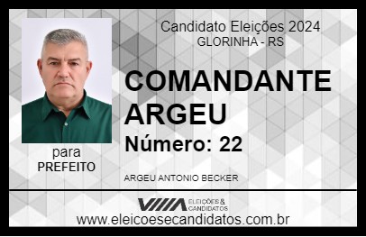 Candidato COMANDANTE ARGEU 2024 - GLORINHA - Eleições