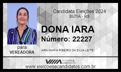 Candidato DONA IARA 2024 - BUTIÁ - Eleições