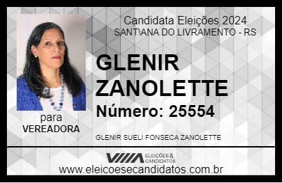 Candidato GLENIR ZANOLETTE 2024 - SANT\ANA DO LIVRAMENTO - Eleições