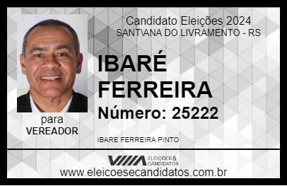 Candidato IBARÉ FERREIRA 2024 - SANT\ANA DO LIVRAMENTO - Eleições