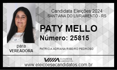 Candidato PATHY MELLO 2024 - SANT\ANA DO LIVRAMENTO - Eleições