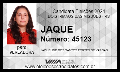 Candidato JAQUE 2024 - DOIS IRMÃOS DAS MISSÕES - Eleições