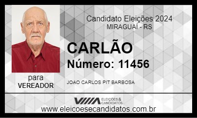 Candidato CARLÃO 2024 - MIRAGUAÍ - Eleições