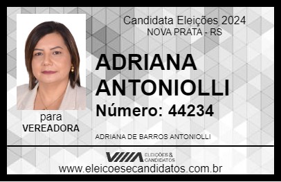 Candidato ADRIANA ANTONIOLLI 2024 - NOVA PRATA - Eleições