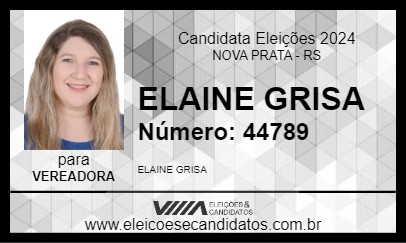 Candidato ELAINE GRISA 2024 - NOVA PRATA - Eleições