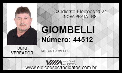 Candidato GIOMBELLI 2024 - NOVA PRATA - Eleições