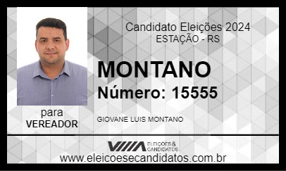 Candidato MONTANO 2024 - ESTAÇÃO - Eleições