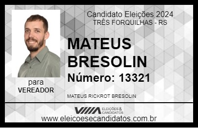 Candidato MATEUS BRESOLIN 2024 - TRÊS FORQUILHAS - Eleições