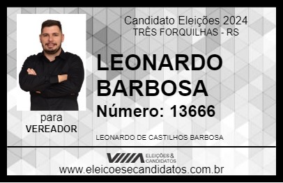 Candidato LEONARDO BARBOSA 2024 - TRÊS FORQUILHAS - Eleições