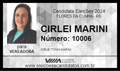 Candidato CIRLEI MARINI 2024 - FLORES DA CUNHA - Eleições