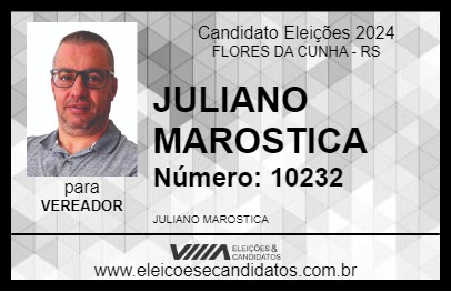 Candidato JULIANO MAROSTICA 2024 - FLORES DA CUNHA - Eleições