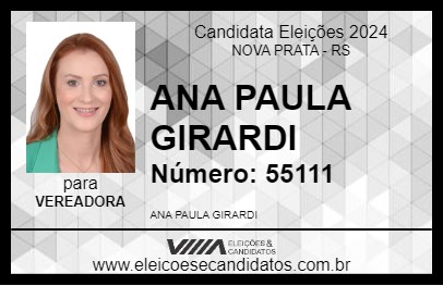 Candidato ANA PAULA GIRARDI 2024 - NOVA PRATA - Eleições