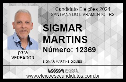 Candidato SIGMAR MARTINS 2024 - SANT\ANA DO LIVRAMENTO - Eleições