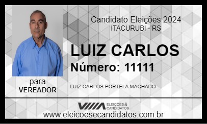 Candidato LUIZ CARLOS 2024 - ITACURUBI - Eleições