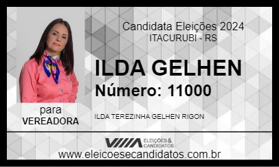 Candidato ILDA GELHEN 2024 - ITACURUBI - Eleições